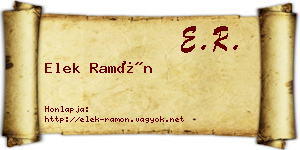 Elek Ramón névjegykártya